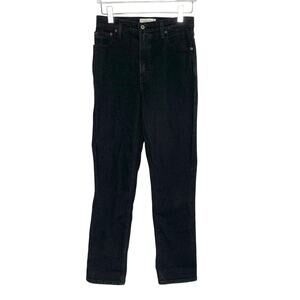 Abercrombie & Fitch The 90's Straight Ultra High Rise Jeans 6 Washed Black Denim